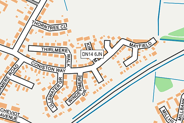 DN14 6JN map - OS OpenMap – Local (Ordnance Survey)