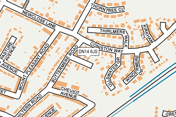 DN14 6JS map - OS OpenMap – Local (Ordnance Survey)