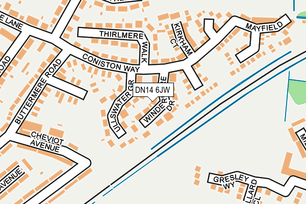 DN14 6JW map - OS OpenMap – Local (Ordnance Survey)