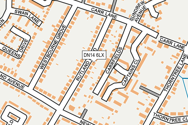 DN14 6LX map - OS OpenMap – Local (Ordnance Survey)