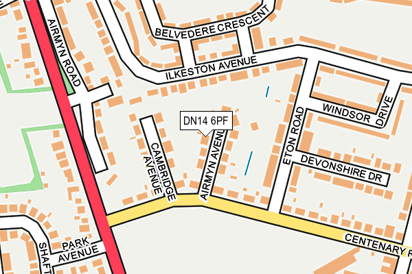 DN14 6PF map - OS OpenMap – Local (Ordnance Survey)