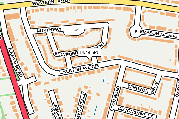 DN14 6PU map - OS OpenMap – Local (Ordnance Survey)