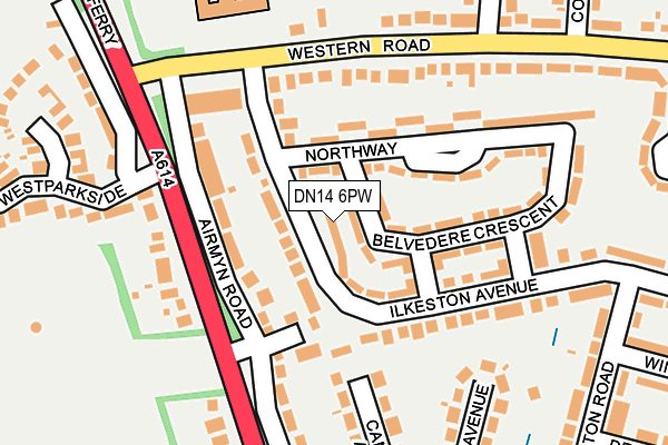 DN14 6PW map - OS OpenMap – Local (Ordnance Survey)