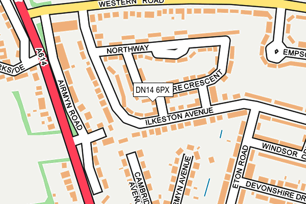 DN14 6PX map - OS OpenMap – Local (Ordnance Survey)