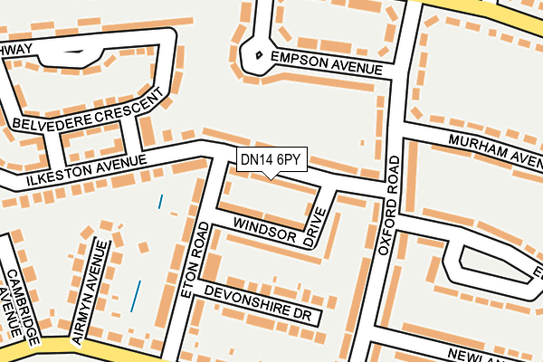 DN14 6PY map - OS OpenMap – Local (Ordnance Survey)
