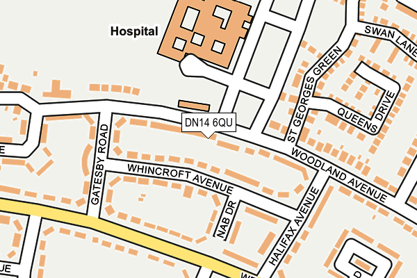 DN14 6QU map - OS OpenMap – Local (Ordnance Survey)