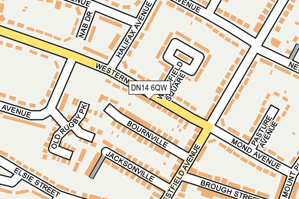 DN14 6QW map - OS OpenMap – Local (Ordnance Survey)