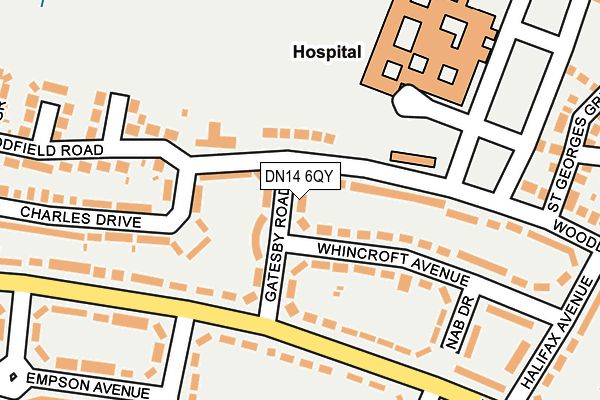 DN14 6QY map - OS OpenMap – Local (Ordnance Survey)