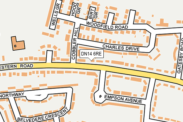 DN14 6RE map - OS OpenMap – Local (Ordnance Survey)