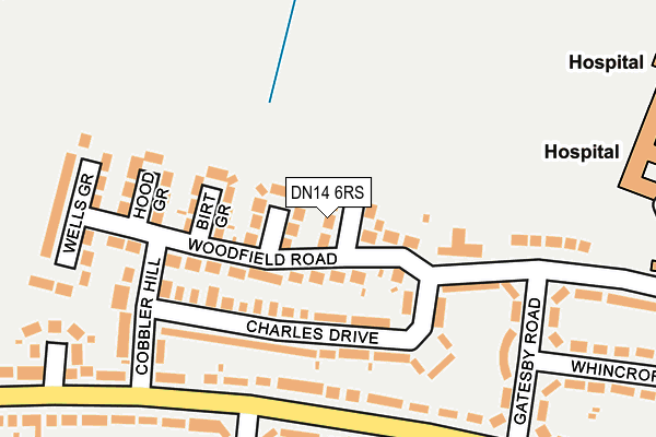 DN14 6RS map - OS OpenMap – Local (Ordnance Survey)