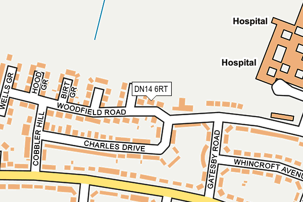 DN14 6RT map - OS OpenMap – Local (Ordnance Survey)