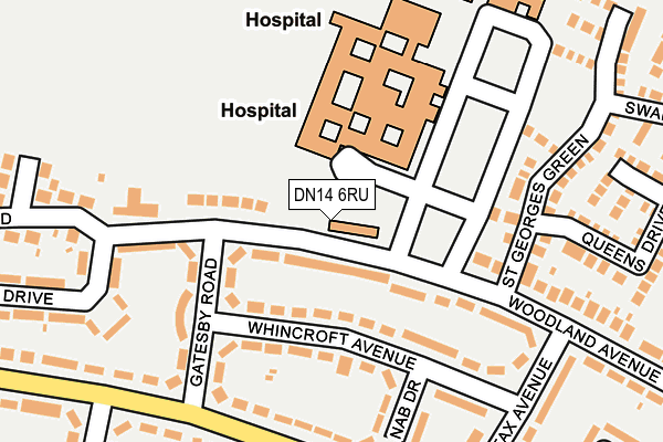 DN14 6RU map - OS OpenMap – Local (Ordnance Survey)