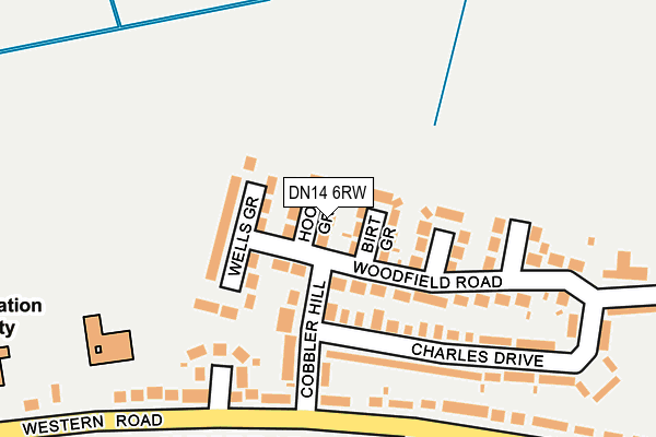 DN14 6RW map - OS OpenMap – Local (Ordnance Survey)