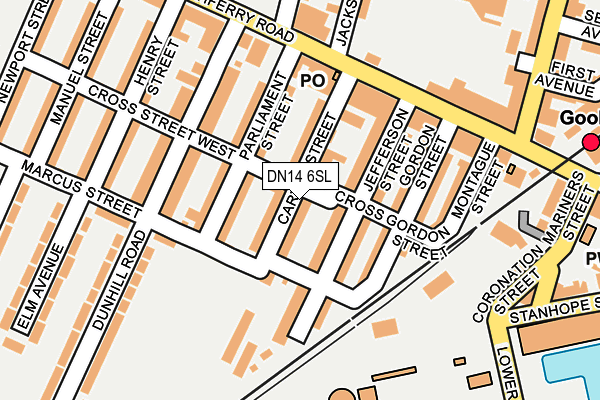DN14 6SL map - OS OpenMap – Local (Ordnance Survey)