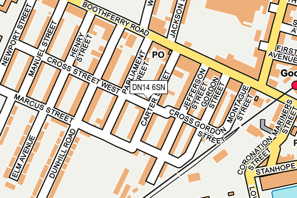 DN14 6SN map - OS OpenMap – Local (Ordnance Survey)