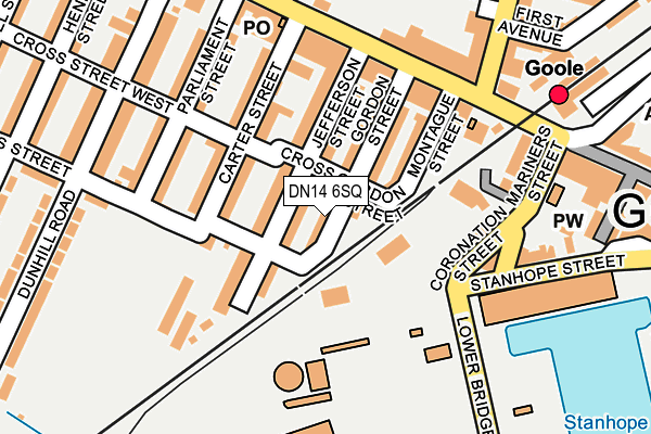 DN14 6SQ map - OS OpenMap – Local (Ordnance Survey)