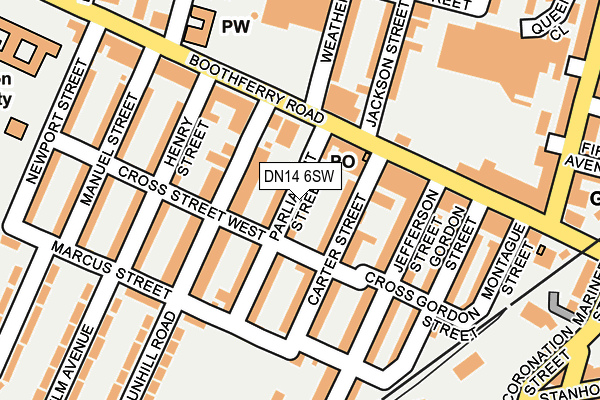 DN14 6SW map - OS OpenMap – Local (Ordnance Survey)