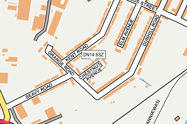 DN14 6SZ map - OS OpenMap – Local (Ordnance Survey)