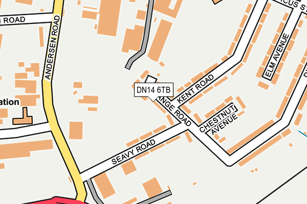 DN14 6TB map - OS OpenMap – Local (Ordnance Survey)