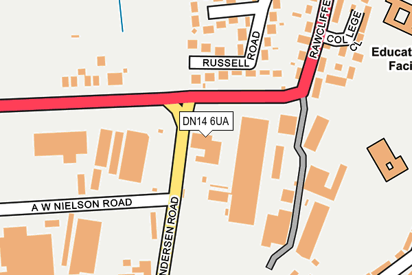 DN14 6UA map - OS OpenMap – Local (Ordnance Survey)