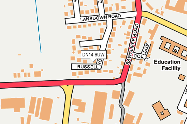 DN14 6UW map - OS OpenMap – Local (Ordnance Survey)