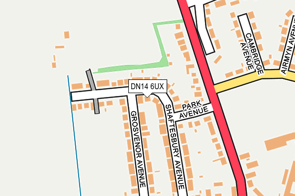 DN14 6UX map - OS OpenMap – Local (Ordnance Survey)