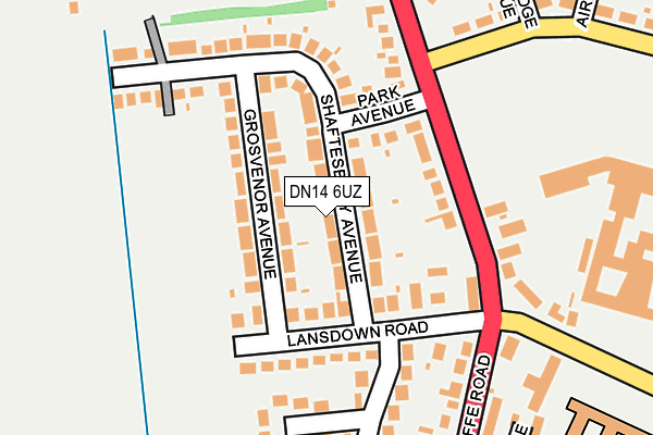 DN14 6UZ map - OS OpenMap – Local (Ordnance Survey)