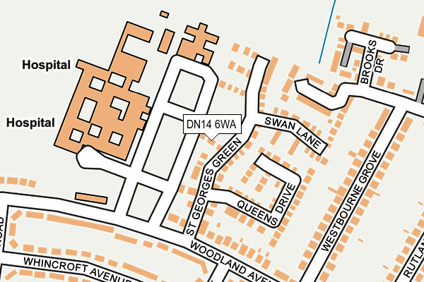 DN14 6WA map - OS OpenMap – Local (Ordnance Survey)