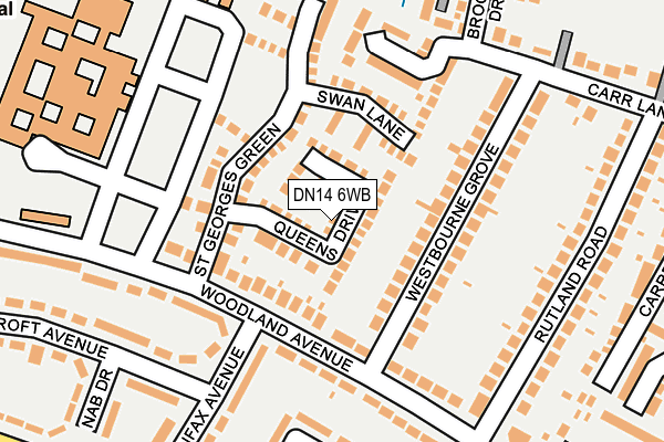 DN14 6WB map - OS OpenMap – Local (Ordnance Survey)