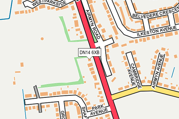 DN14 6XB map - OS OpenMap – Local (Ordnance Survey)