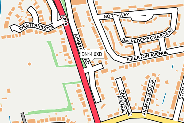 DN14 6XD map - OS OpenMap – Local (Ordnance Survey)