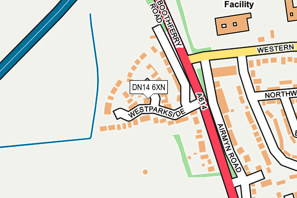 DN14 6XN map - OS OpenMap – Local (Ordnance Survey)