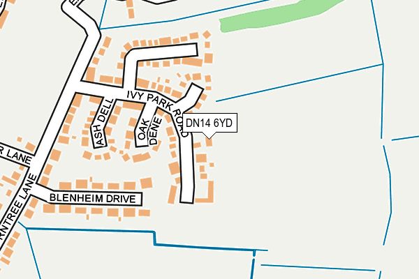 DN14 6YD map - OS OpenMap – Local (Ordnance Survey)