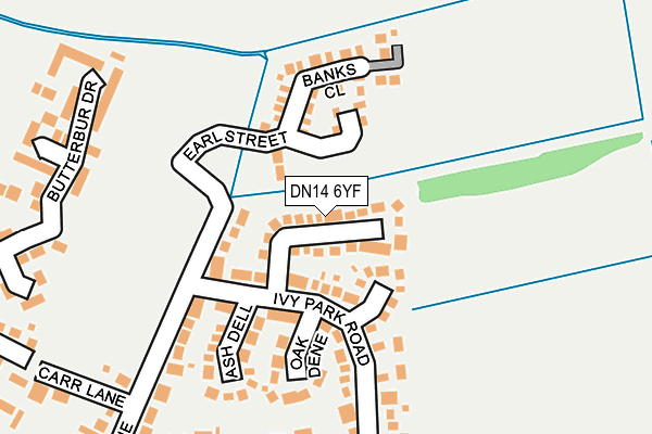 DN14 6YF map - OS OpenMap – Local (Ordnance Survey)