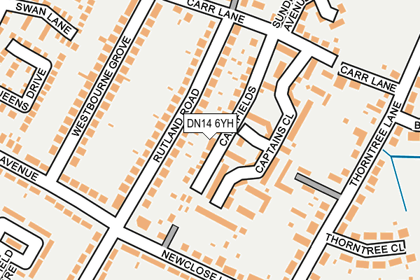 DN14 6YH map - OS OpenMap – Local (Ordnance Survey)