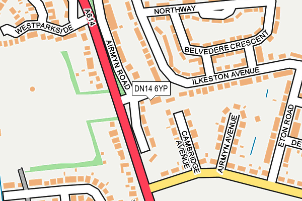 DN14 6YP map - OS OpenMap – Local (Ordnance Survey)