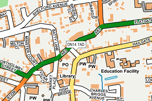DN14 7AD map - OS OpenMap – Local (Ordnance Survey)