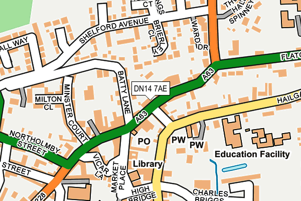 DN14 7AE map - OS OpenMap – Local (Ordnance Survey)