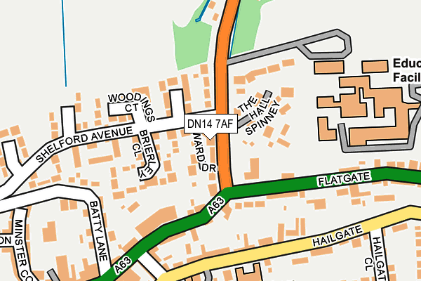 DN14 7AF map - OS OpenMap – Local (Ordnance Survey)