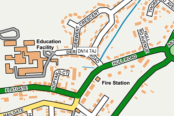 DN14 7AJ map - OS OpenMap – Local (Ordnance Survey)