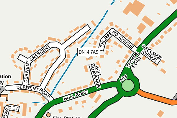 DN14 7AS map - OS OpenMap – Local (Ordnance Survey)