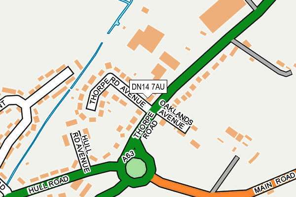 DN14 7AU map - OS OpenMap – Local (Ordnance Survey)
