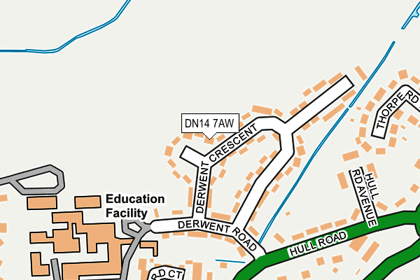 DN14 7AW map - OS OpenMap – Local (Ordnance Survey)