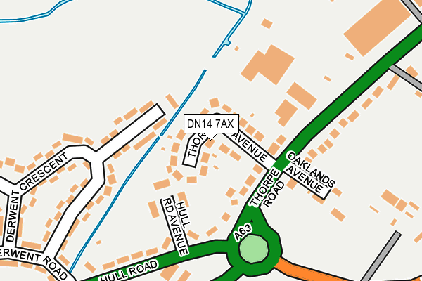 DN14 7AX map - OS OpenMap – Local (Ordnance Survey)