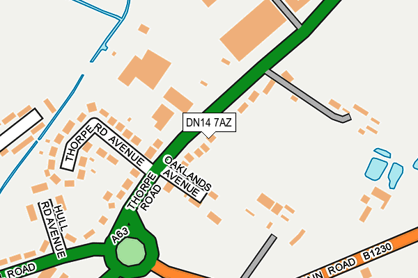 DN14 7AZ map - OS OpenMap – Local (Ordnance Survey)