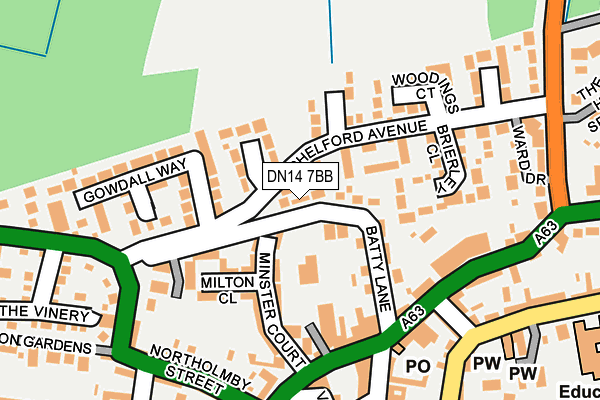 DN14 7BB map - OS OpenMap – Local (Ordnance Survey)