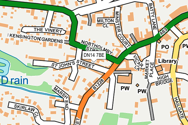 DN14 7BE map - OS OpenMap – Local (Ordnance Survey)