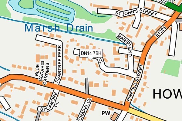DN14 7BH map - OS OpenMap – Local (Ordnance Survey)