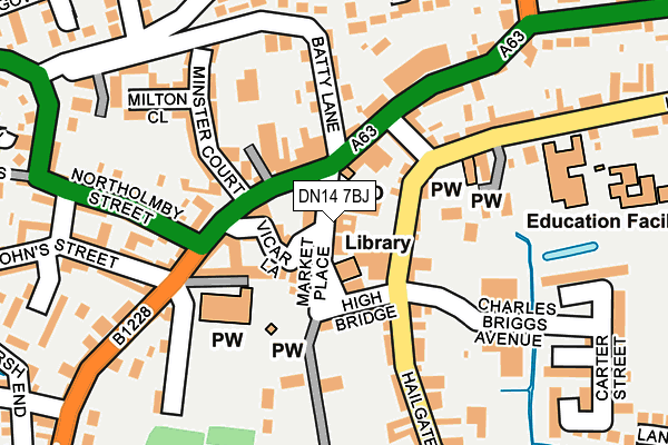 DN14 7BJ map - OS OpenMap – Local (Ordnance Survey)