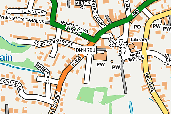 DN14 7BU map - OS OpenMap – Local (Ordnance Survey)
